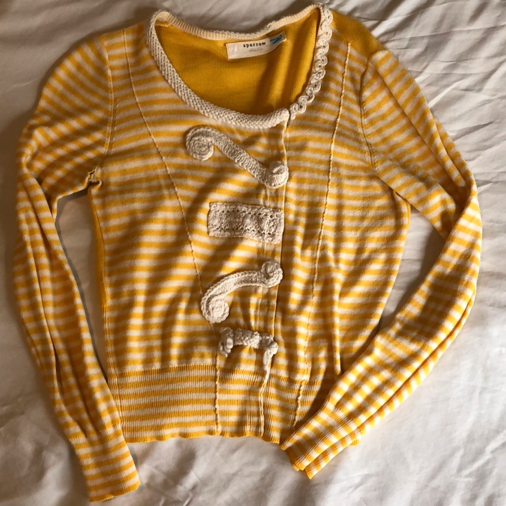 Anthropologie Sparrow Embroidered sweater Medium